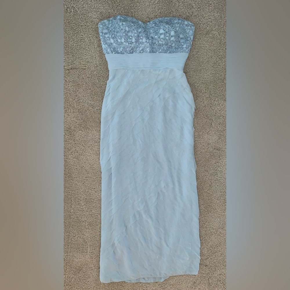 Jovani Blue Strapless Dress